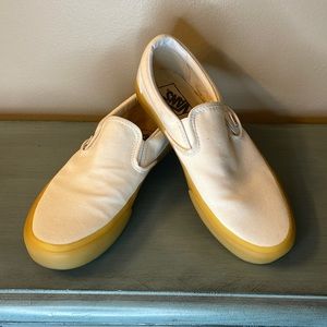 Women’s birch/off white slip on Vans size 9.5 (men’s 8)
